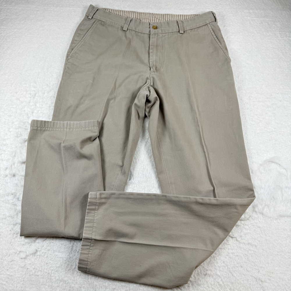 Bills Khakis Pants Mens Size 36x30 Beige Canvas Flat Front Classic Chino Casual